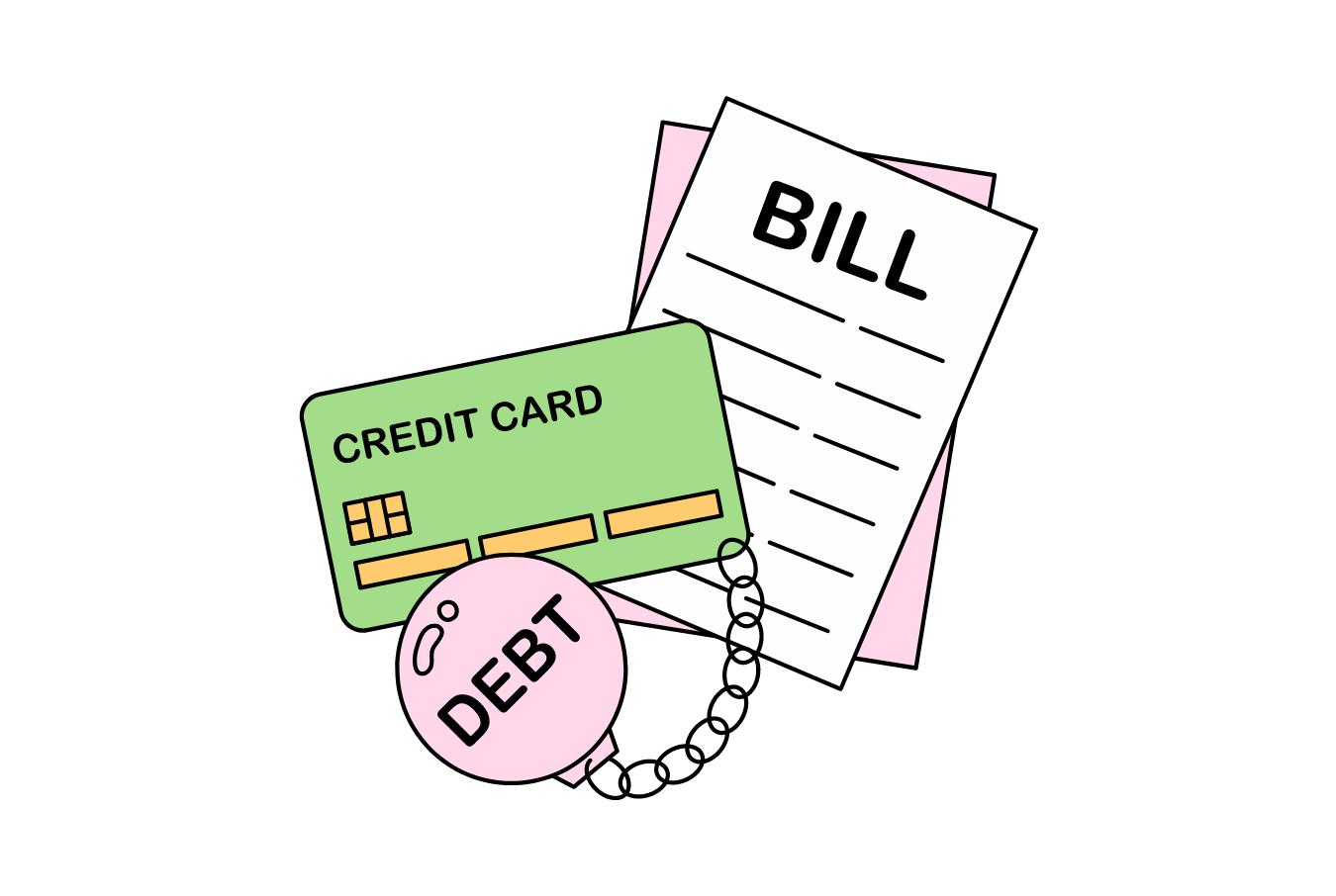 Debt Art - Credit Card and Bills Debt (Transparent) (1080 x 725 px)